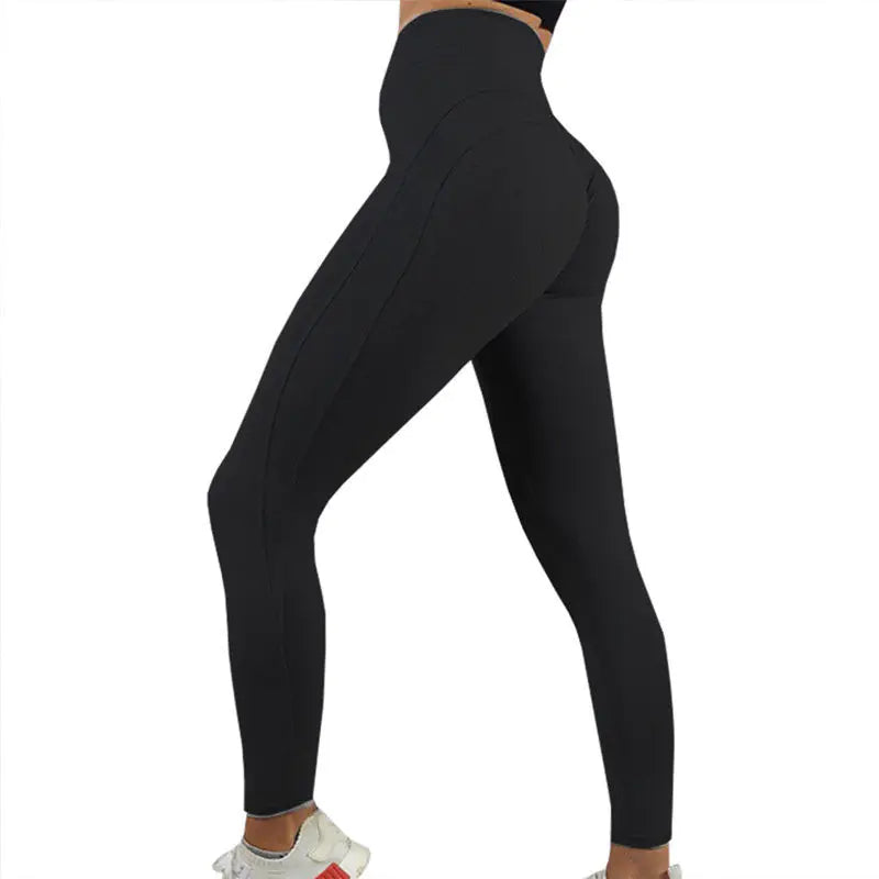 Women's High Waist Yoga Pants with V-Cross Design