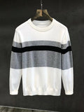 Men's Trendy Knit Sweater with Contrast Stitching