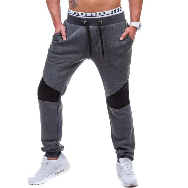 Trendy Casual Sports Pants with Patchwork Design