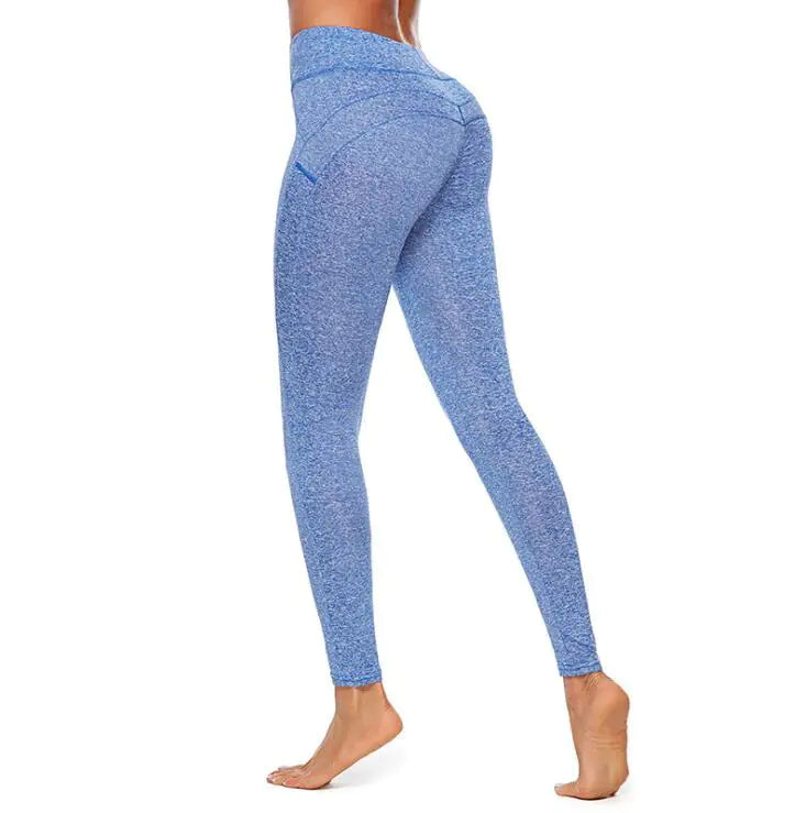 Women's High Waist Yoga Pants with V-Cross Design