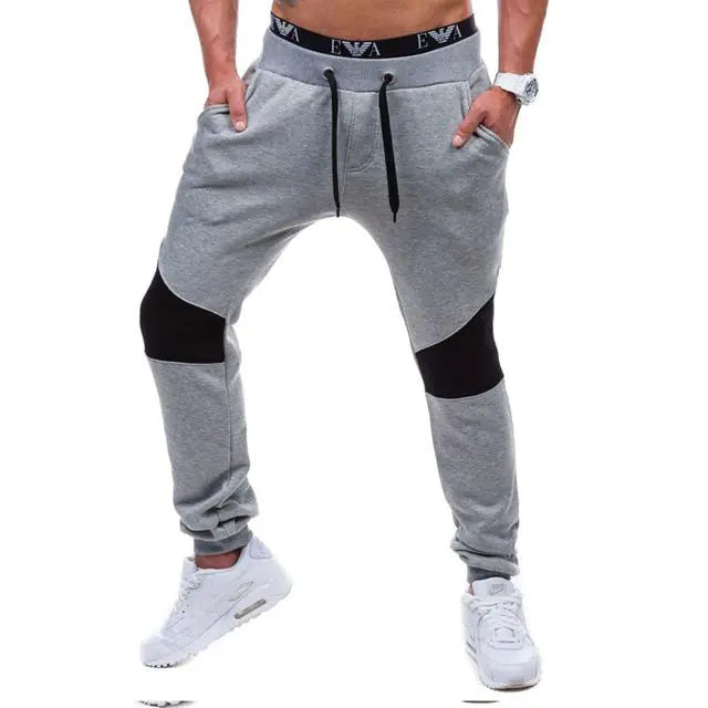 Trendy Casual Sports Pants with Patchwork Design